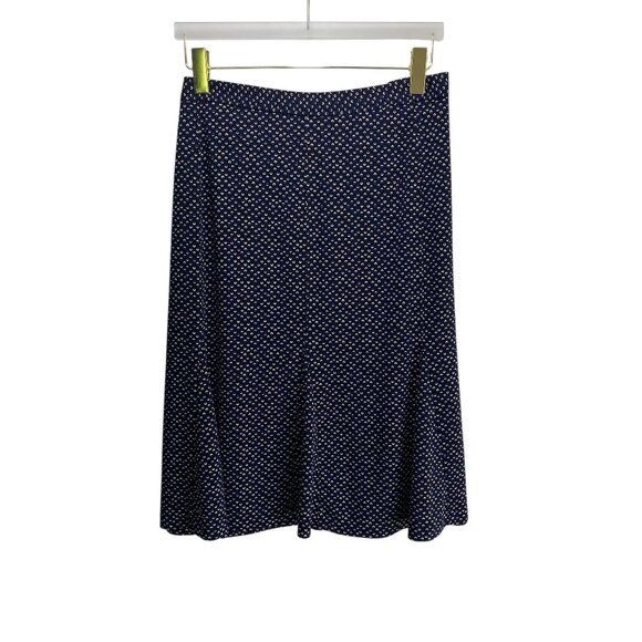 Talbots Chiffon Midi Skirt Womens 24W Navy Blue Zip Light Preppy Casual Business - Picture 1 of 7